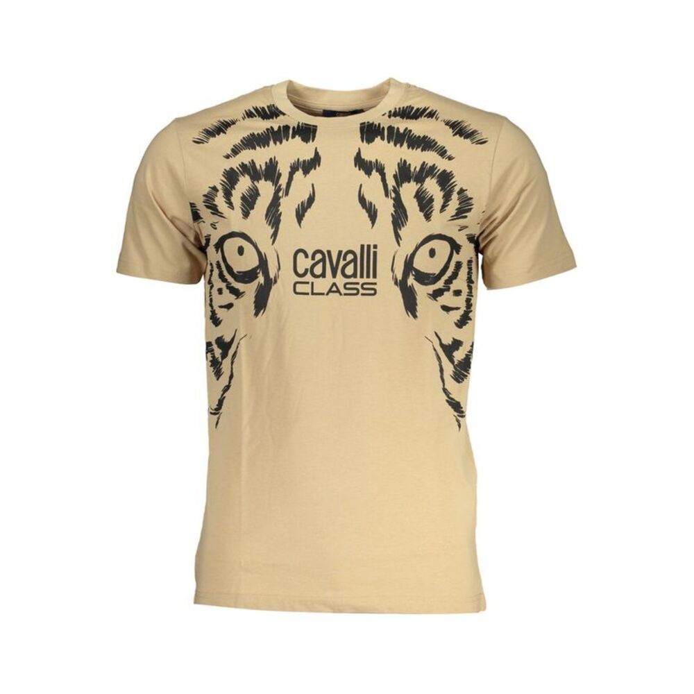 Cavalli Class Beige Cotton Men's Men's T-Shirt